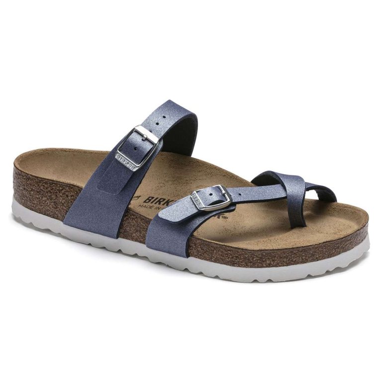 AZURE Blue Birkenstock Mayari Birko-Flor Women's Multi Strap Sandals | 2dMH49mEGLS