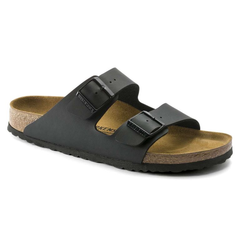 Black Birkenstock Arizona Birko-Flor Women's Two Strap Sandals | YCACQSC69sL