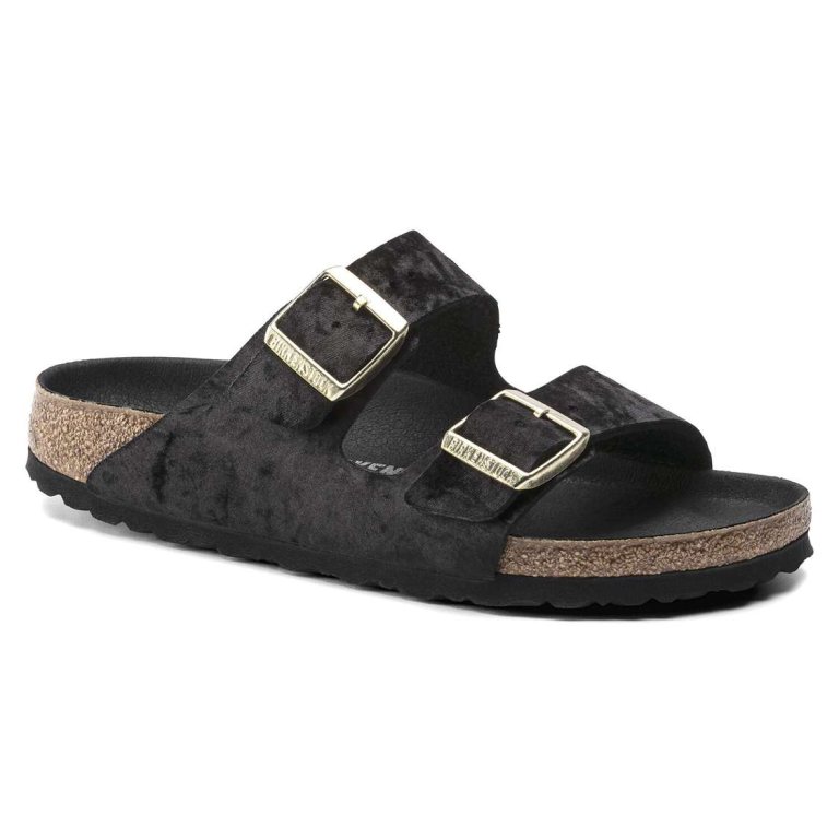 Black Birkenstock Arizona Textile Women's Two Strap Sandals | XMIbjqnqDYA