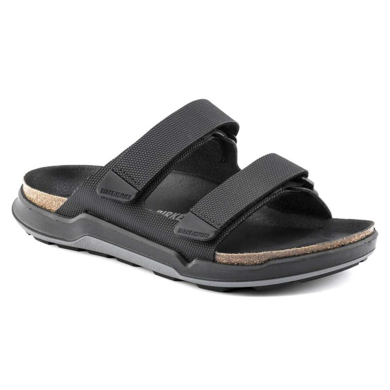 Black Birkenstock Atacama Birko-Flor Men's Two Strap Sandals | aSgOBlbIMhn