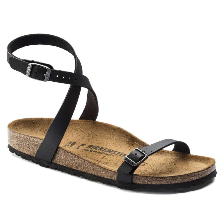 Black Birkenstock Daloa Birko-Flor Women's Multi Strap Sandals | vLAQznEi1qk