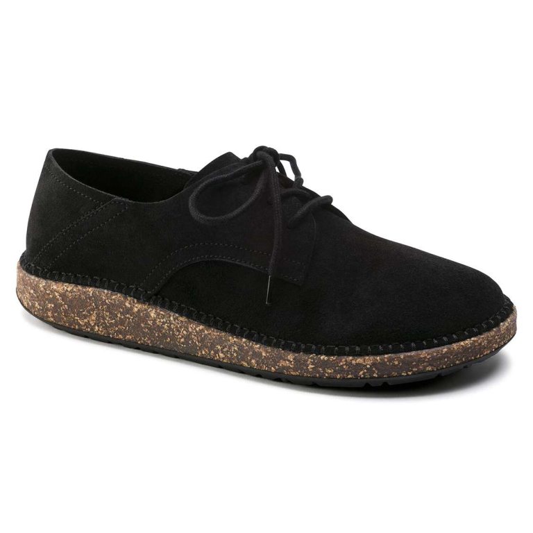 Black Birkenstock Gary Suede Leather Men's Low Shoes | BLkB2PjQhqE