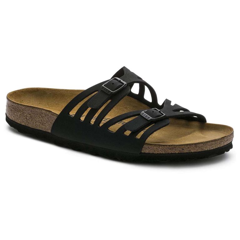 Black Birkenstock Granada Birkibuc Women's Multi Strap Sandals | ByJpw167oUR