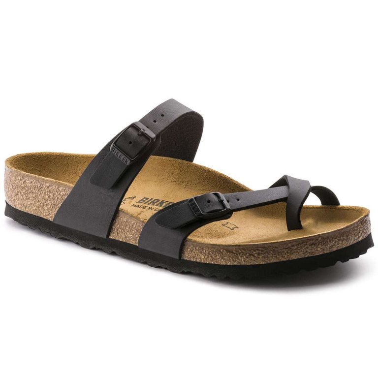 Black Birkenstock Mayari Birko-Flor Men's Two Strap Sandals | 2yHYz2wVfSZ