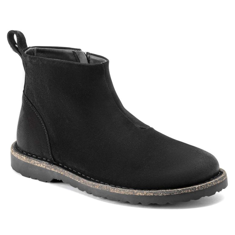 Black Birkenstock Melrose Suede Leather Women's Boots | a61jivmxlYl