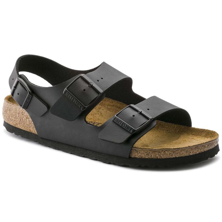 Black Birkenstock Milano Birko-Flor Women's Back Strap Sandals | L3hQzmdS2rU