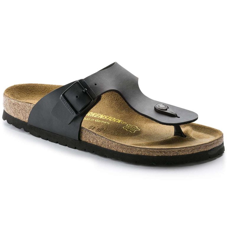 Black Birkenstock Ramses Birko-Flor Men's Thong | 7YQhsJl3oqm