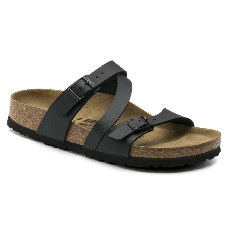 Black Birkenstock Salina Birko-Flor Women's Two Strap Sandals | IOUZGlWm1HR