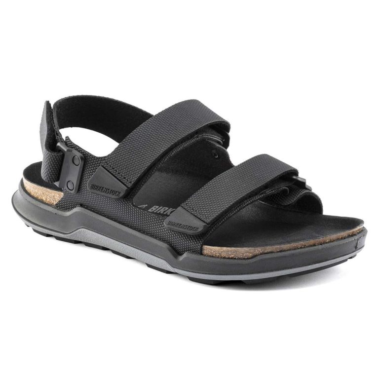 Black Birkenstock Tatacoa Birko-Flor Men's Two Strap Sandals | eGsY4IrbtEN