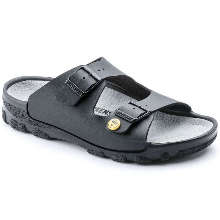 Black Birkenstock Toulon ESD Birkibuc Women's Two Strap Sandals | IdVgkRNXJty