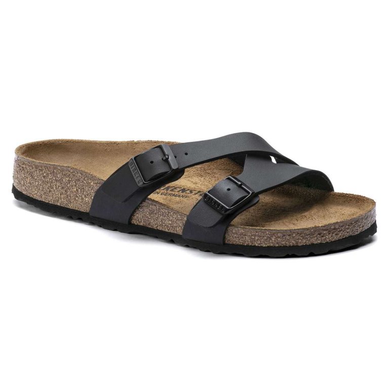 Black Birkenstock Yao Birko-Flor Women's Two Strap Sandals | f9rPZJiWy4g