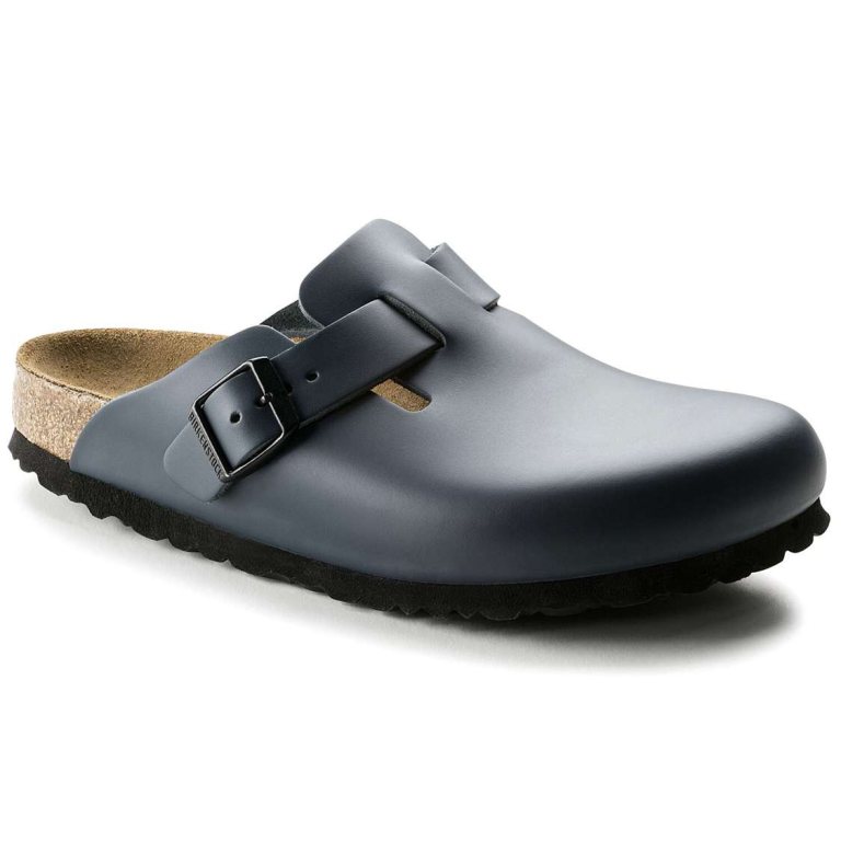 Blue Birkenstock Boston Leather Men's Clogs | 8ji6BWgkkDu