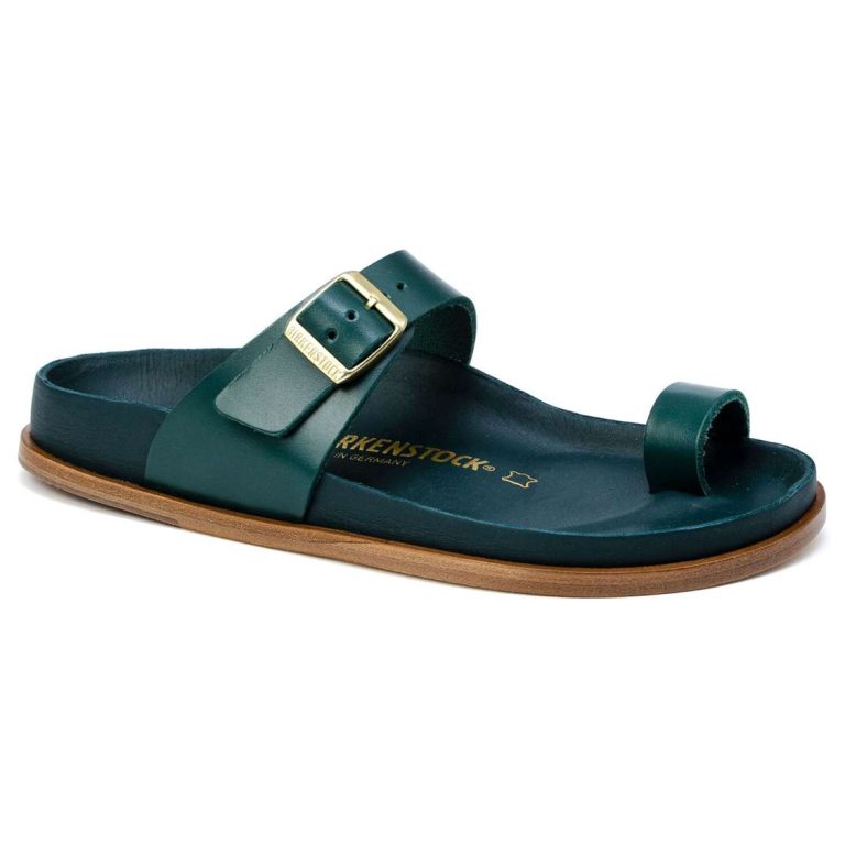 Blue Birkenstock Ciney Leather Women's One Strap Sandals | BGZyiU25fcs