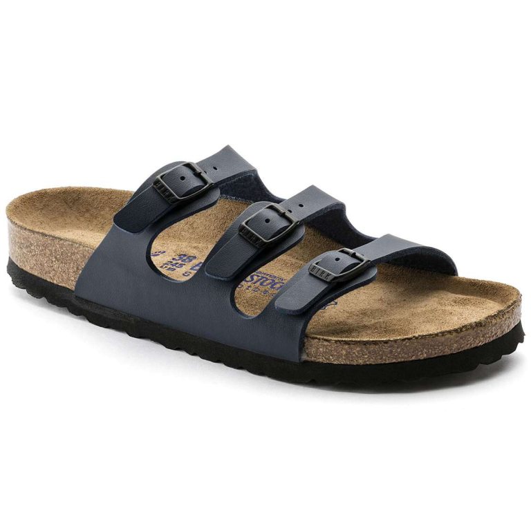 Blue Birkenstock Florida Soft Footbed Birko-Flor Women's Multi Strap Sandals | rIzjLxGSmbi