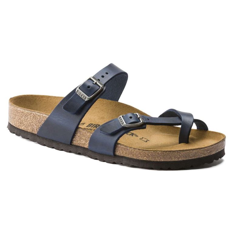 Blue Birkenstock Mayari Oiled Leather Women's Thong | b3s6R4o3OId