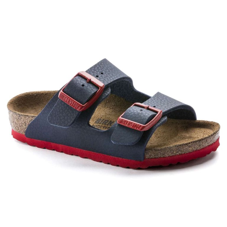 Blue Red Birkenstock Arizona Birko-Flor Kids' Boys Sandals | JoQ2RMmgfSh