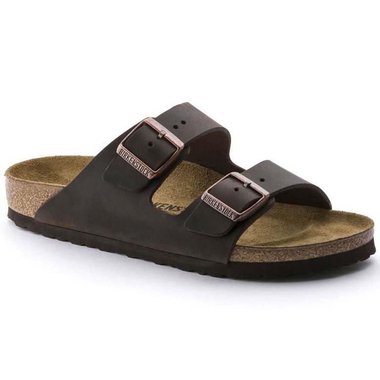 Brown Birkenstock Arizona Oiled Leather Women's Two Strap Sandals | Hgd7bYjxhKU