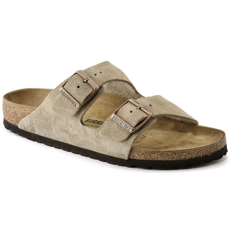 Brown Birkenstock Arizona Suede Leather Women's Two Strap Sandals | eLu9pSFdc84