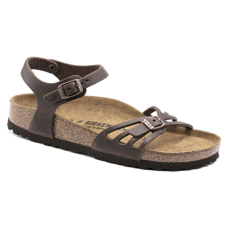 Brown Birkenstock Bali Oiled Leather Women's Two Strap Sandals | HBR663b49ty