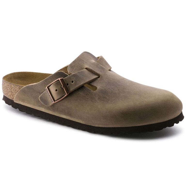 Brown Birkenstock Boston Oiled Leather Women's Clogs | C9jdr6UpcxQ