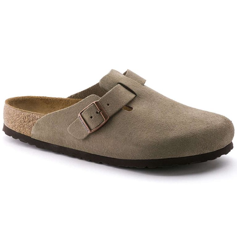 Brown Birkenstock Boston Soft Footbed Suede Leather Women's Clogs | KmIVWyzZ9pl