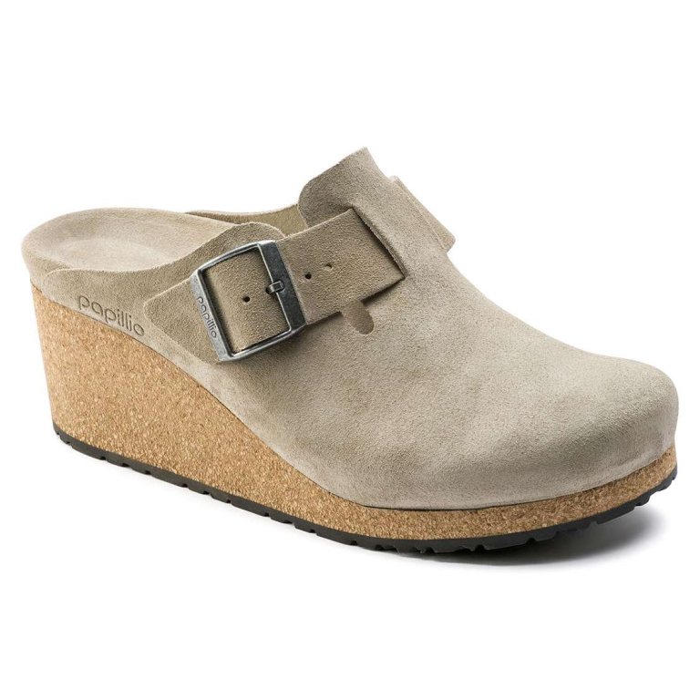 Brown Birkenstock Fanny Suede Leather Women's Wedges Sandals | PfnsQC4LPju