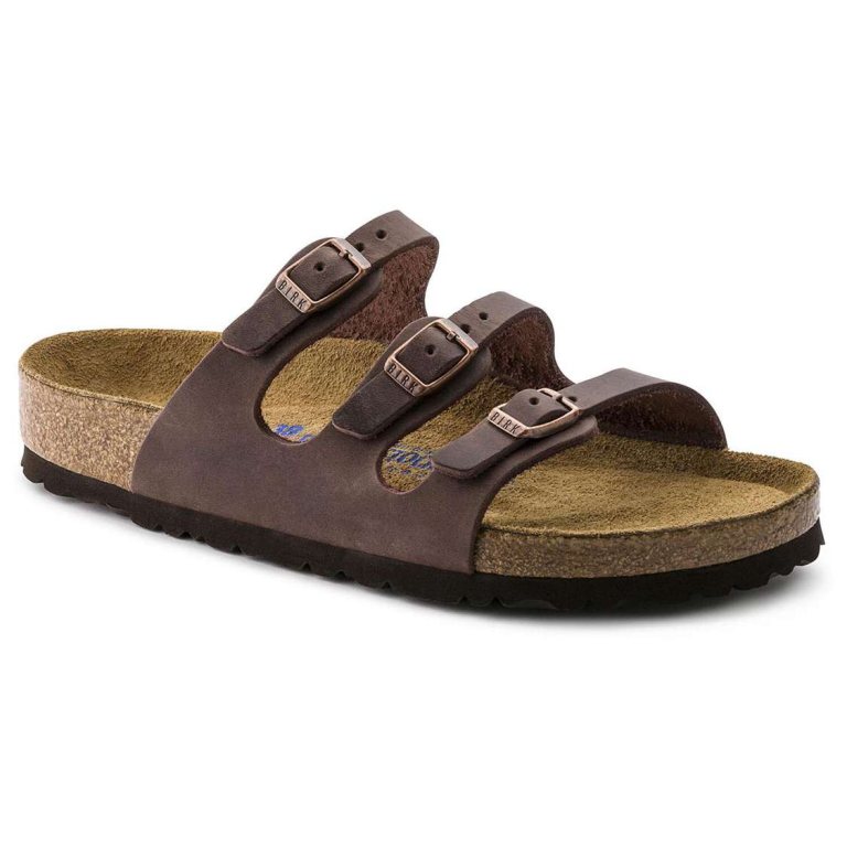 Brown Birkenstock Florida Soft Footbed Oiled Leather Women's Multi Strap Sandals | bn9jdAAeLhQ