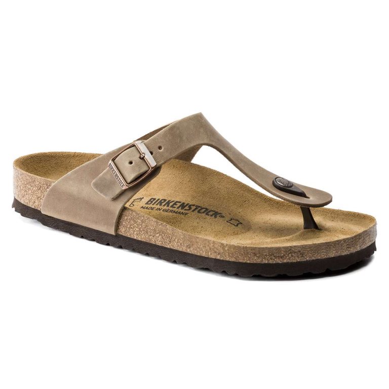 Brown Birkenstock Gizeh Oiled Leather Women's One Strap Sandals | 9ic7qVIPwJs