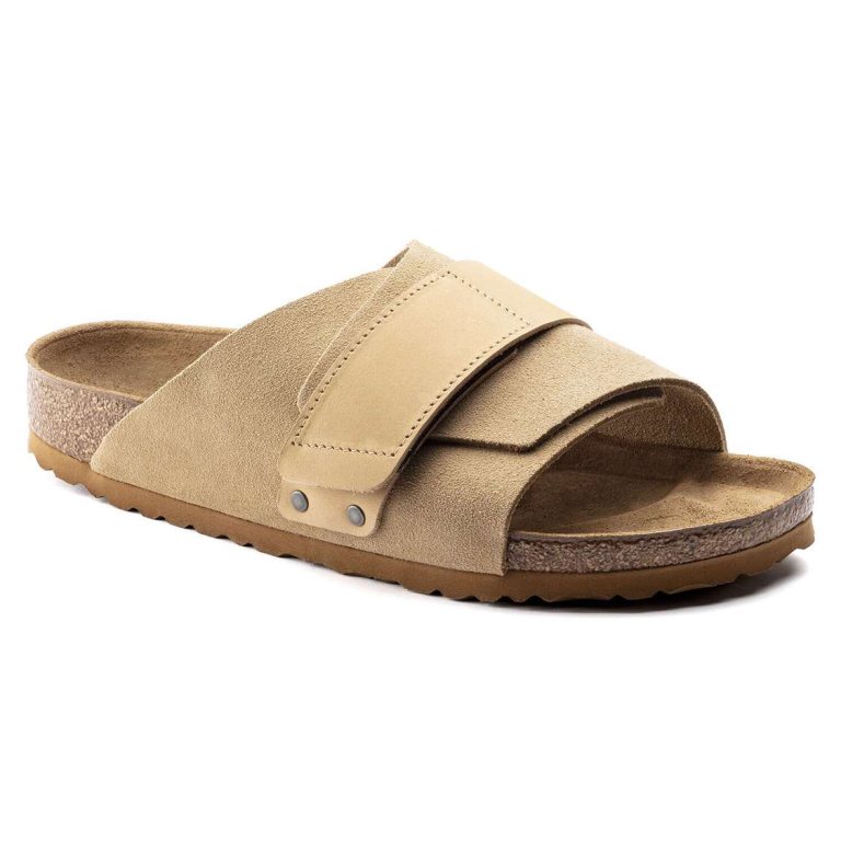 Brown Birkenstock Kyoto Nubuck/Suede Leather Women's One Strap Sandals | 8wwrMbk3BTR