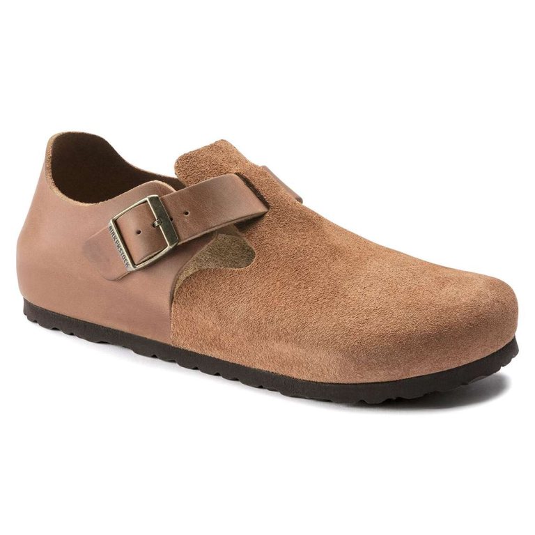 Brown Birkenstock London Oiled Leather/Suede Leather Women's Low Shoes | nULrPwtoR2l