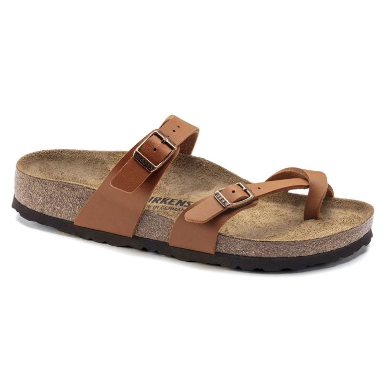 Brown Birkenstock Mayari Birko-Flor Men's Two Strap Sandals | FRP6G81fkra