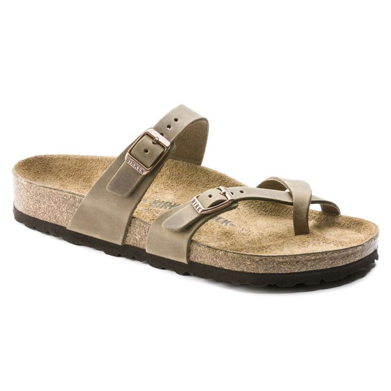 Brown Birkenstock Mayari Oiled Leather Women's Multi Strap Sandals | HQCpbG5cpT9