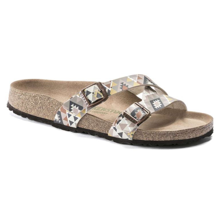 Brown Birkenstock Yao Vegan Birko-Flor Women's Two Strap Sandals | 1lN1m9dWfWw