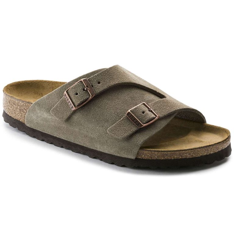 Brown Birkenstock Zürich Suede Leather Women's One Strap Sandals | AsNqzQpE8T6