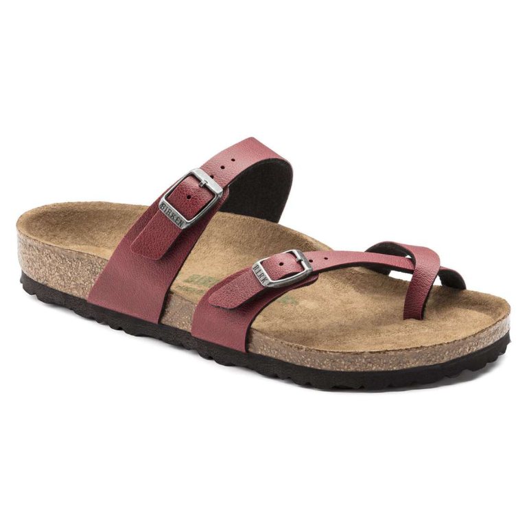 Burgundy Birkenstock Mayari Vegan Birko-Flor Women's Thong | EJrivmcIpkh