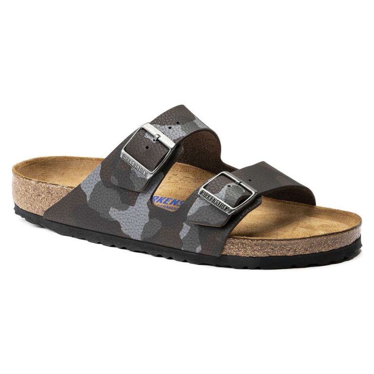 Camo Brown Birkenstock Arizona Soft Footbed Birko-Flor Men's Two Strap Sandals | M5aqU6FaW3b