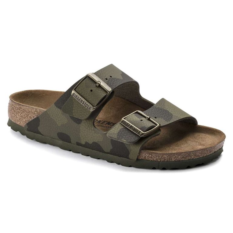 Camo Green Birkenstock Arizona Birko-Flor Women's Two Strap Sandals | W5eZRC9wzgQ