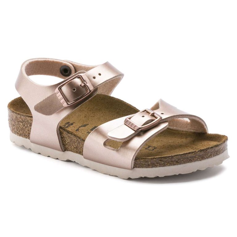 Copper Birkenstock Rio Birko-Flor Kids' Girls Sandals | ptdNtk8jABd