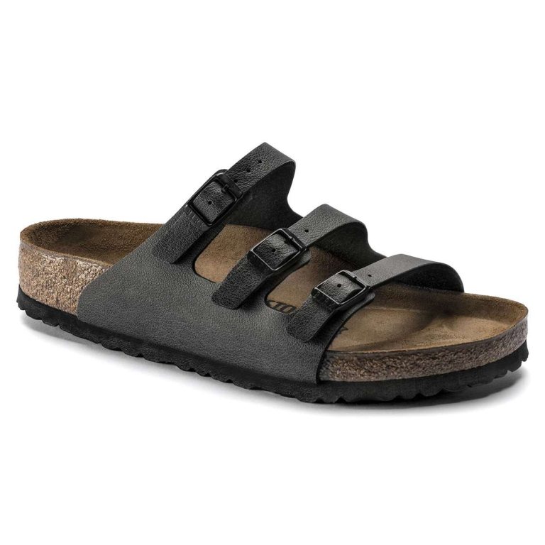 Dark Grey Birkenstock Florida Fresh Birko-Flor Women's Multi Strap Sandals | PTatCioIjZO