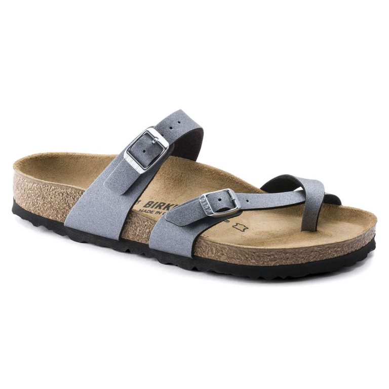 Dark Grey Birkenstock Mayari Birko-Flor Women's Multi Strap Sandals | CRmvebC1aAE