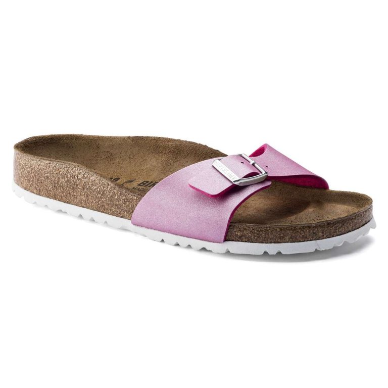 Fuchsia Birkenstock Madrid Birko-Flor Women's One Strap Sandals | BaHSxwWcB4Q