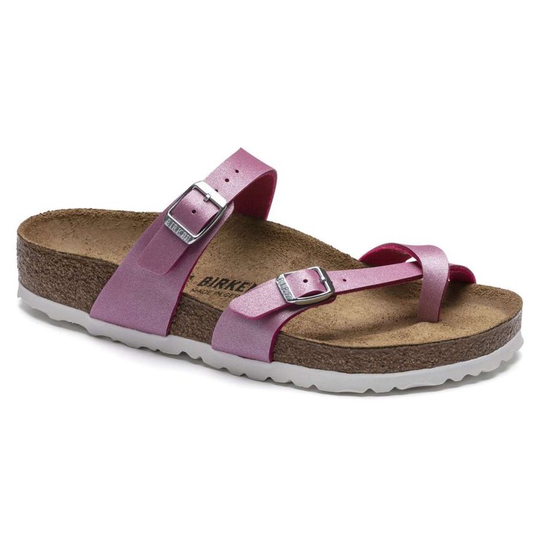 Fuchsia Birkenstock Mayari Birko-Flor Women's Two Strap Sandals | rCX1PLfYXqu