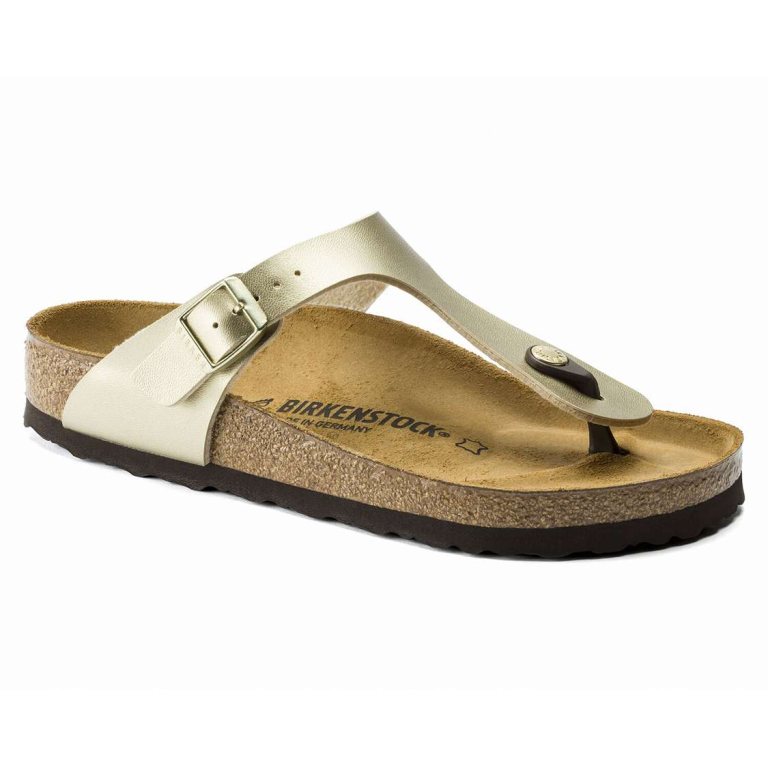 Gold Birkenstock Gizeh Birko-Flor Women's Thong | 1n2HfRQIi2X