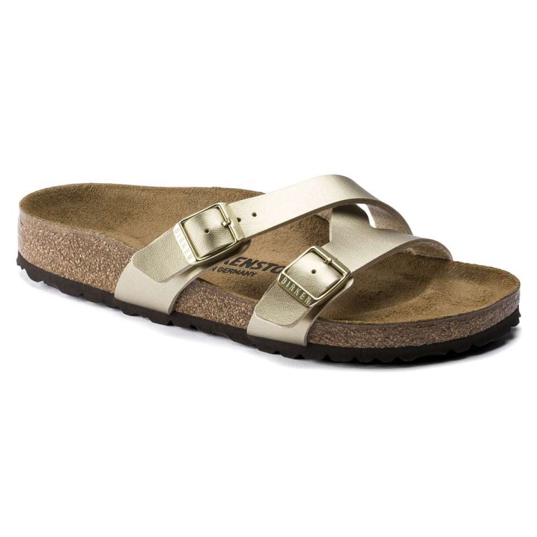 Gold Birkenstock Yao Birko-Flor Women's Two Strap Sandals | Ov6rGeAKbXI