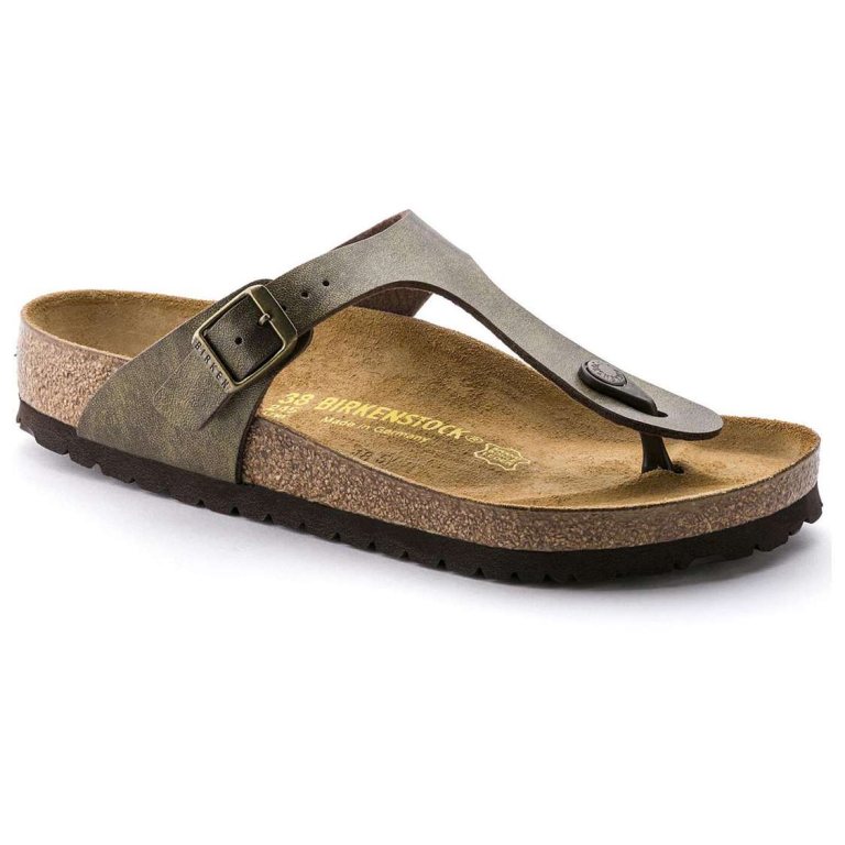 Gold Brown Birkenstock Gizeh Birko-Flor Women's Thong | EwQ7ttAOnPp