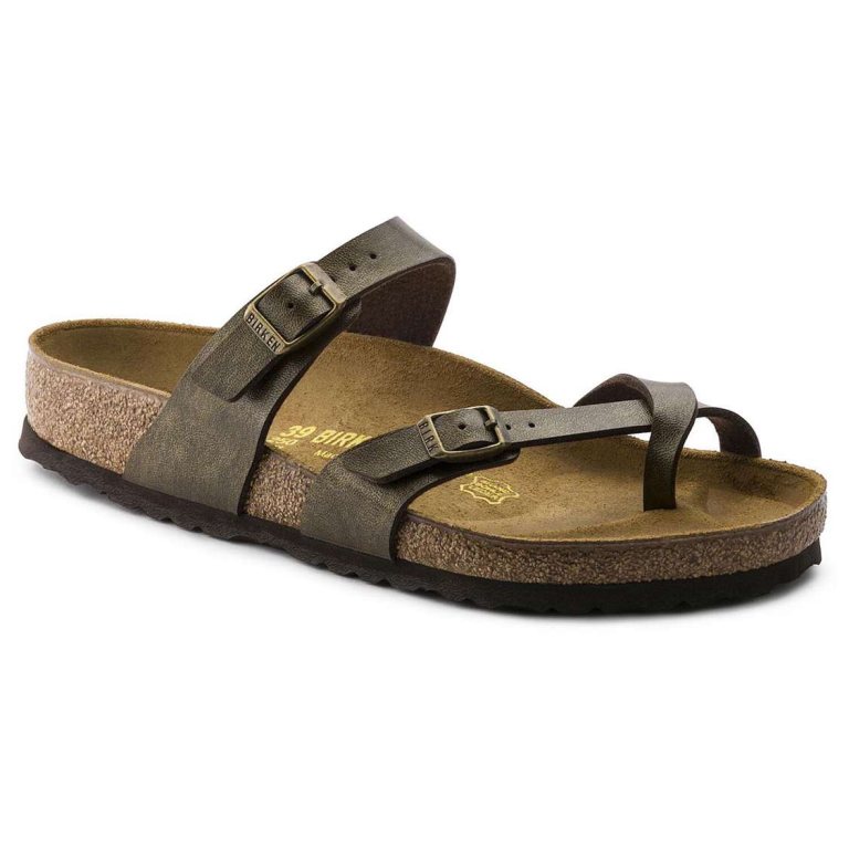 Gold Brown Birkenstock Mayari Birko-Flor Men's Two Strap Sandals | XcJlsw7RIME