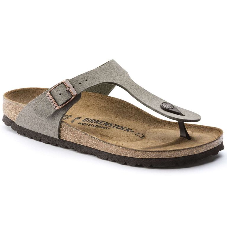 Grey Birkenstock Gizeh Birkibuc Women's One Strap Sandals | eAlKkMiZa2Y