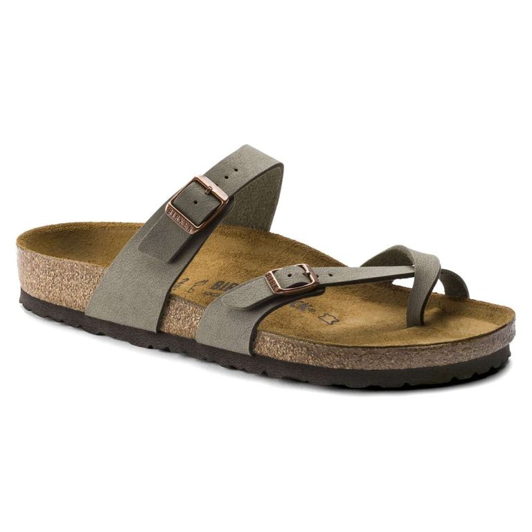 Grey Birkenstock Mayari Birkibuc Men's Two Strap Sandals | f8tgAtsqAIo