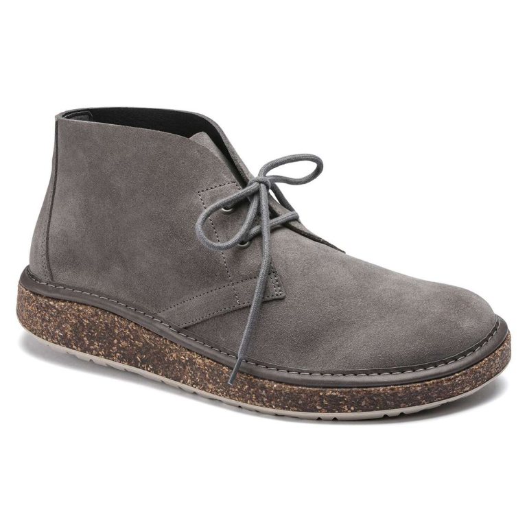 Grey Birkenstock Milton Suede Leather Men's Boots | cDVV5ajRm53