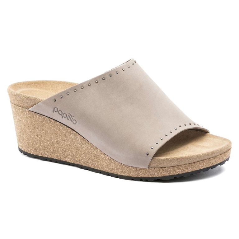 Grey Birkenstock Namica Nubuck Leather Women's One Strap Sandals | URBdiOfNPQh